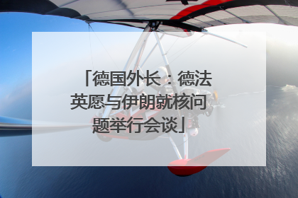 德国外长：德法英愿与伊朗就核问题举行会谈