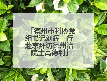 德州市科协党组书记刘辉一行赴京拜访德州籍院士高德利