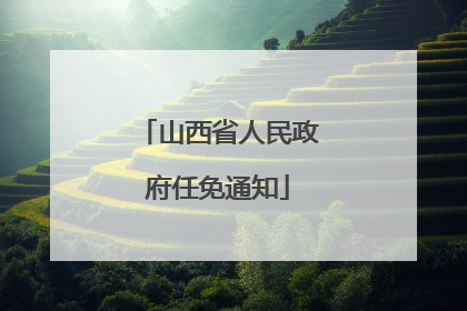 山西省人民政府任免通知