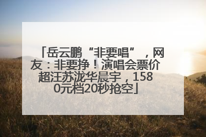 岳云鹏“非要唱”，网友：非要挣！演唱会票价超汪苏泷华晨宇，1580元档20秒抢空