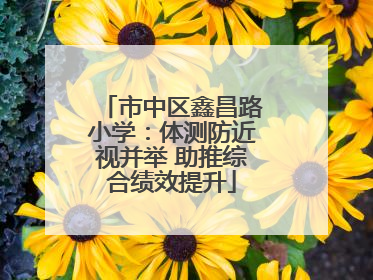 市中区鑫昌路小学：体测防近视并举 助推综合绩效提升