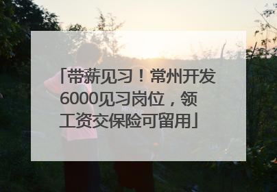 带薪见习！常州开发6000见习岗位，领工资交保险可留用