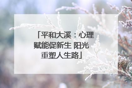 平和大溪：心理赋能促新生 阳光重塑人生路