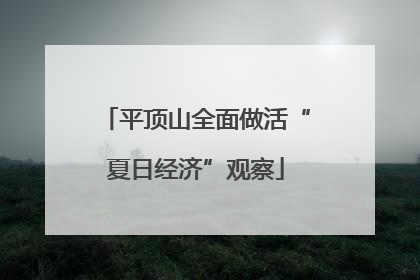 平顶山全面做活“夏日经济”观察