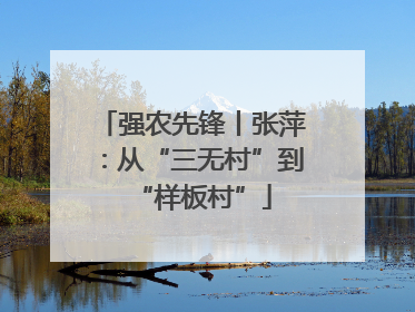 强农先锋丨张萍：从“三无村”到“样板村”