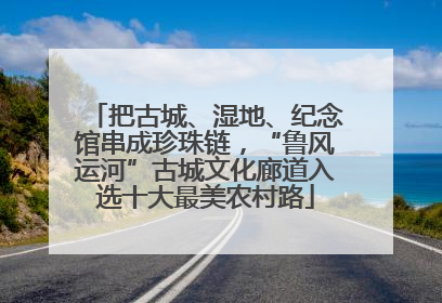把古城、湿地、纪念馆串成珍珠链，“鲁风运河”古城文化廊道入选十大最美农村路