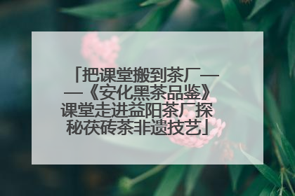 把课堂搬到茶厂——《安化黑茶品鉴》课堂走进益阳茶厂探秘茯砖茶非遗技艺