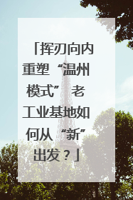 挥刃向内重塑“温州模式” 老工业基地如何从“新”出发？