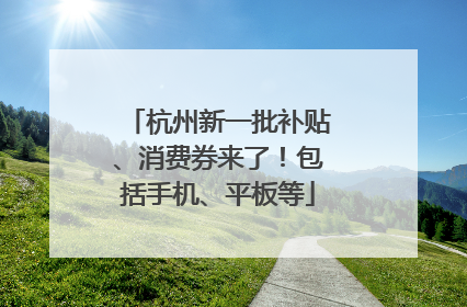 杭州新一批补贴、消费券来了！包括手机、平板等