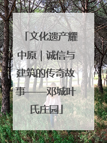 文化遗产耀中原｜诚信与建筑的传奇故事——邓城叶氏庄园