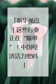 新华视点｜这些行业正在“爆单”！中国经济活力密码