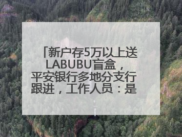 新户存5万以上送LABUBU盲盒，平安银行多地分支行跟进，工作人员：是行里统一的，进货渠道不清楚
