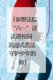 新野法院“六一”送法进校园 沉浸式普法守护少年的你