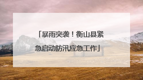 暴雨突袭！衡山县紧急启动防汛应急工作