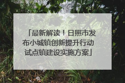 最新解读！日照市发布小城镇创新提升行动试点镇建设实施方案