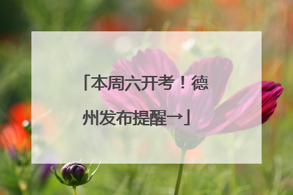 本周六开考！德州发布提醒→