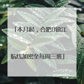 本月起，合肥⇋镇江航线加密至每周三班