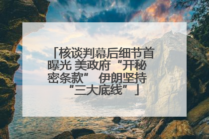核谈判幕后细节首曝光 美政府“开秘密条款” 伊朗坚持“三大底线”