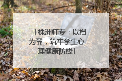 株洲师专：以档为翼，筑牢学生心理健康防线