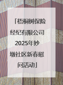 梧桐树保险经纪有限公司2025年妙墩社区新春慰问活动