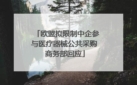 欧盟拟限制中企参与医疗器械公共采购 商务部回应