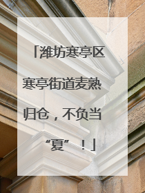 潍坊寒亭区寒亭街道麦熟归仓，不负当“夏”！