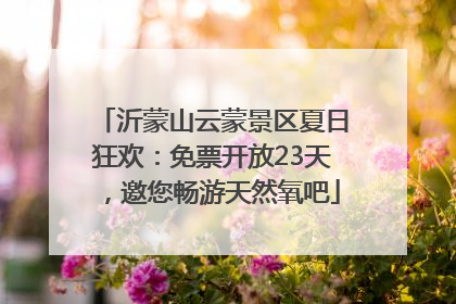 沂蒙山云蒙景区夏日狂欢：免票开放23天，邀您畅游天然氧吧