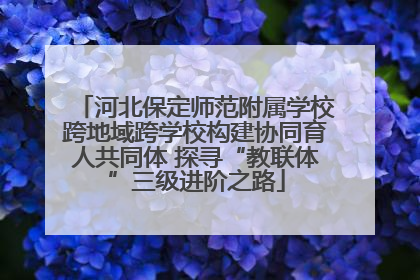 河北保定师范附属学校跨地域跨学校构建协同育人共同体 探寻“教联体”三级进阶之路