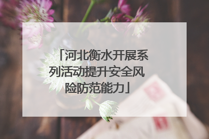 河北衡水开展系列活动提升安全风险防范能力