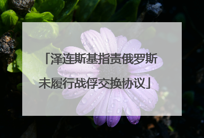泽连斯基指责俄罗斯未履行战俘交换协议