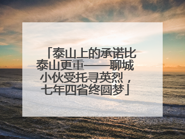 泰山上的承诺比泰山更重——聊城小伙受托寻英烈，七年四省终圆梦