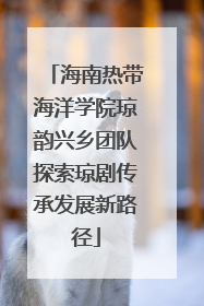 海南热带海洋学院琼韵兴乡团队探索琼剧传承发展新路径
