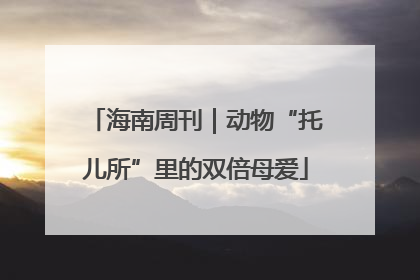 海南周刊｜动物“托儿所”里的双倍母爱