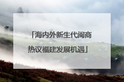 海内外新生代闽商热议福建发展机遇