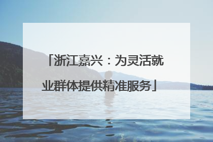 浙江嘉兴：为灵活就业群体提供精准服务