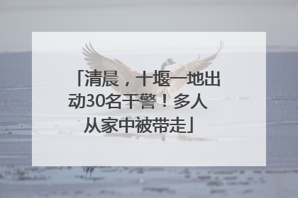 清晨，十堰一地出动30名干警！多人从家中被带走