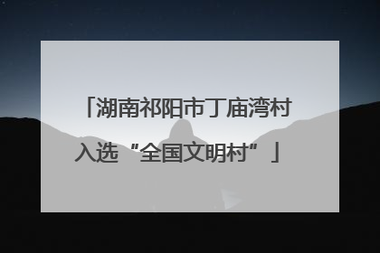 湖南祁阳市丁庙湾村入选“全国文明村”