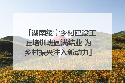 湖南绥宁乡村建设工匠培训班圆满结业 为乡村振兴注入新动力