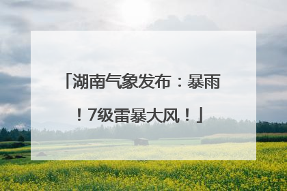 湖南气象发布：暴雨！7级雷暴大风！