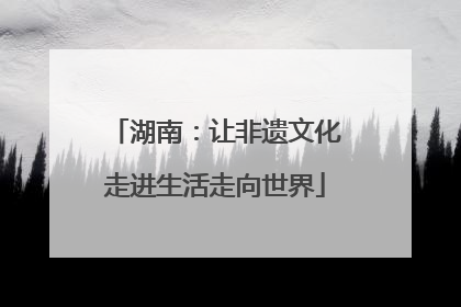 湖南：让非遗文化走进生活走向世界