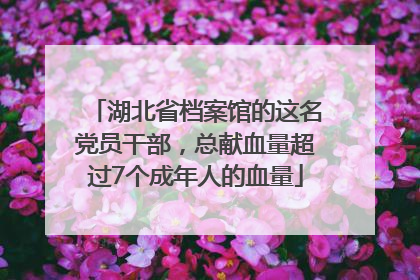 湖北省档案馆的这名党员干部，总献血量超过7个成年人的血量