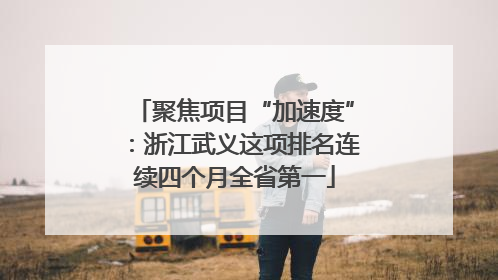 聚焦项目“加速度”：浙江武义这项排名连续四个月全省第一