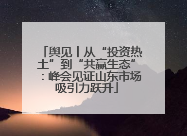 舆见丨从“投资热土”到“共赢生态”：峰会见证山东市场吸引力跃升