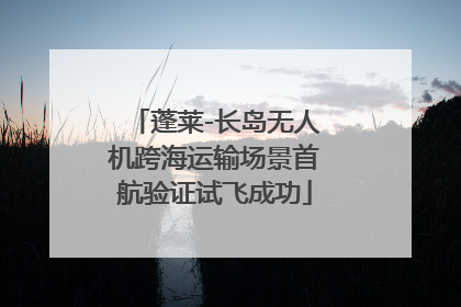 蓬莱-长岛无人机跨海运输场景首航验证试飞成功