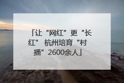 让“网红”更“长红” 杭州培育“村播”2600余人