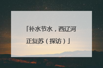 补水节水，西辽河正复苏（探访）