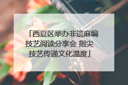 西夏区举办非遗麻编技艺阅读分享会 指尖技艺传递文化温度