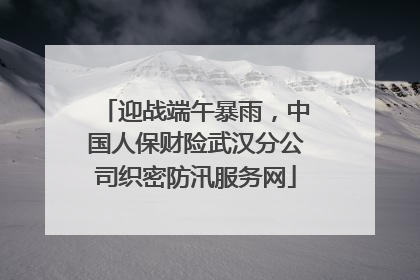 迎战端午暴雨，中国人保财险武汉分公司织密防汛服务网