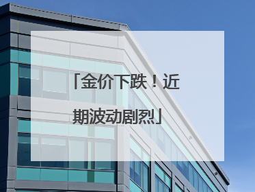 金价下跌！近期波动剧烈