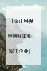 金正恩视察朝鲜重要军工企业